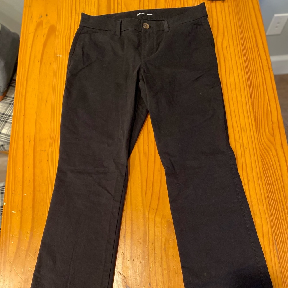 Black boot cut khakis